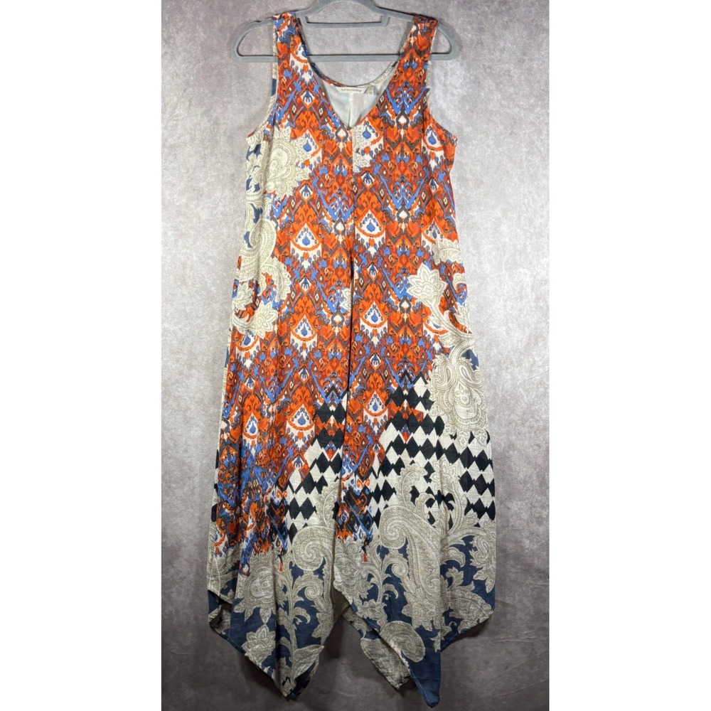 Soft‎ Surroundings Emiliana Dress S Multi Sharkbite Paisley Boho Beach Festival